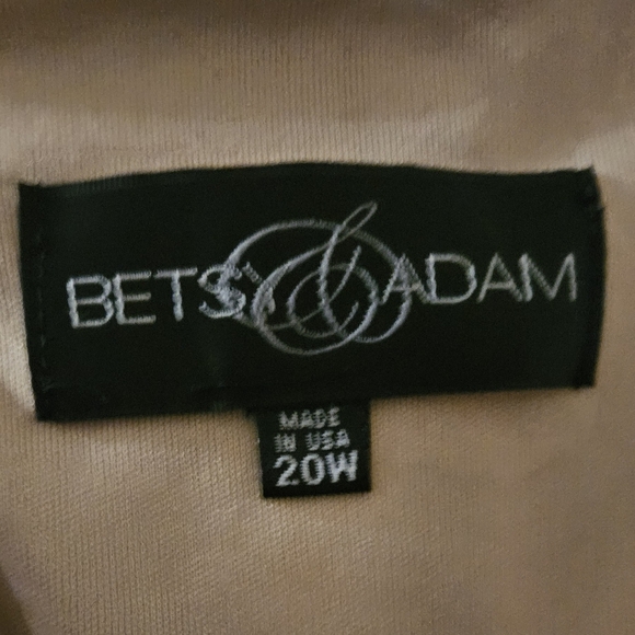 BETSY & ADAM Black/ Nude w/ Black Lace Overlay, Cocktail Party Dress Size 20W - Picture 5 of 6